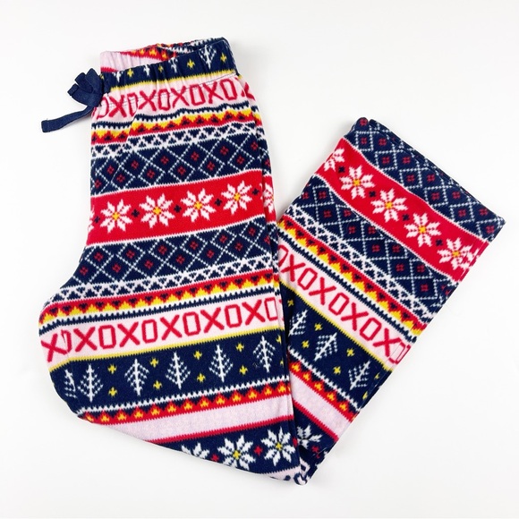 Old Navy Fair Isle Fleece Holiday Pants L 10-12 - Picture 1 of 4